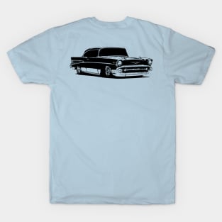 Front/Back - 1957 Chevy Bel Air - monochrome T-Shirt